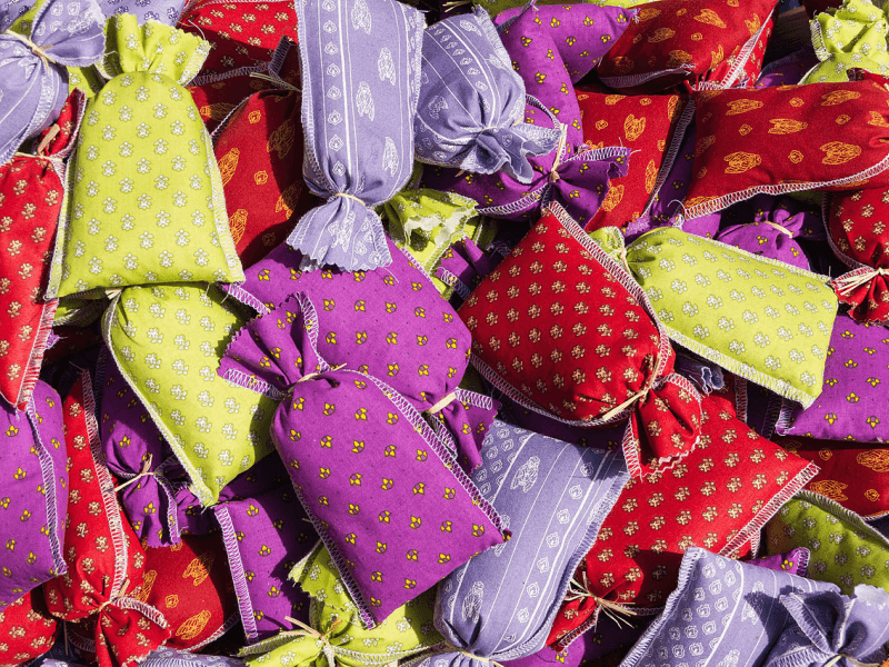 Pile of dream pillows in varying colors