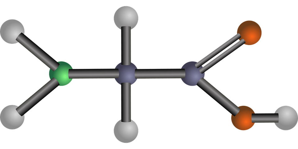 Chemical structure of amino acid Glycine