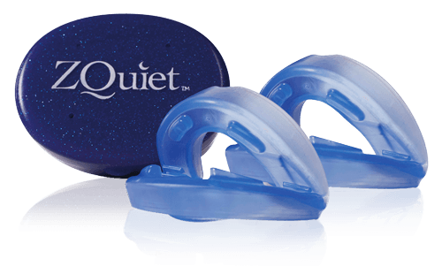 two ZQuiet mouthpieces for snoring with storage case