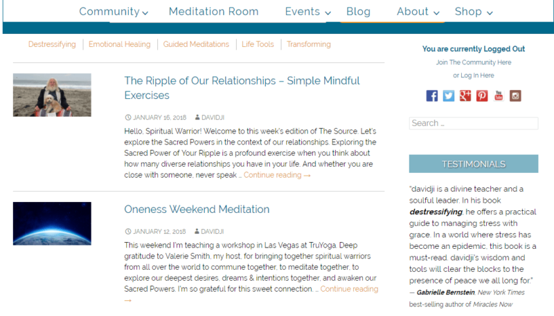 The Davidji blog on yoga meditation