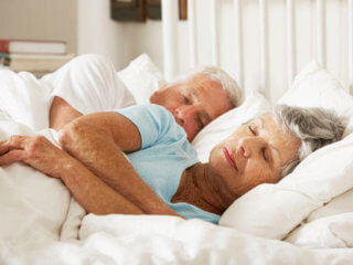 old couple sleeping