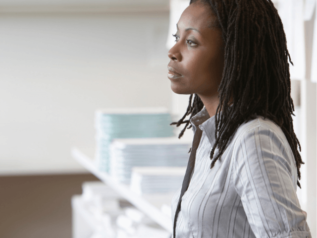 black woman with dreadlocks