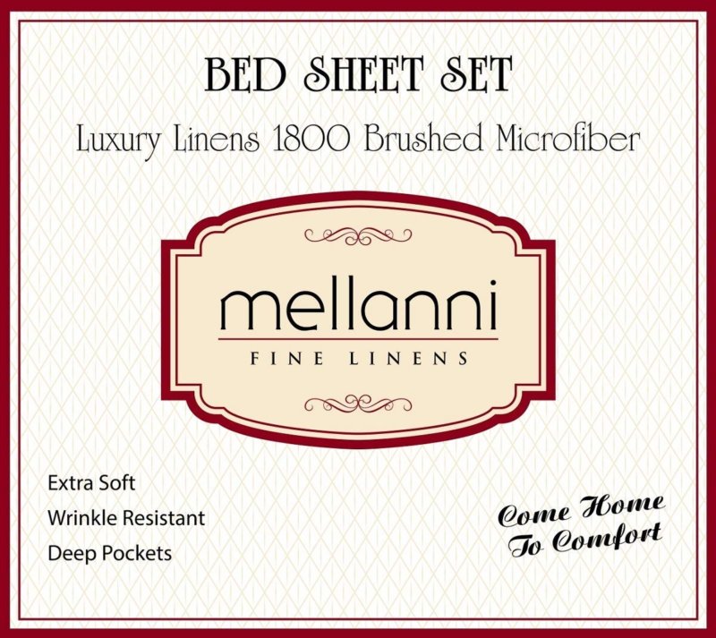 Mellanni Bed Sheet Set label