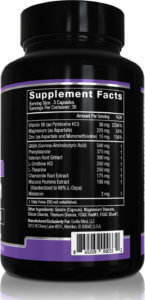 Gorilla Dream bottle supplement facts label