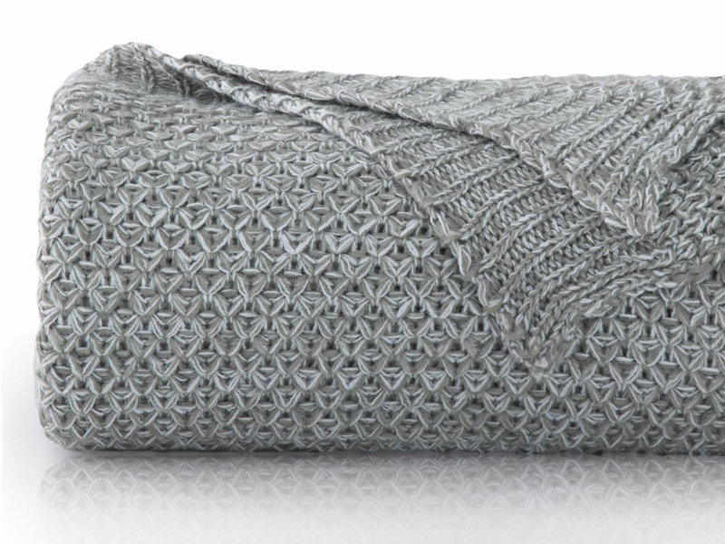 Bedsure Grey Knit Throw Blanket