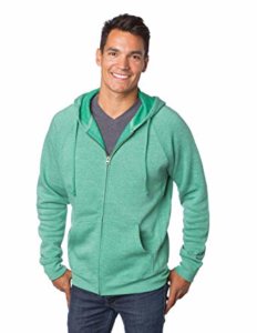 man wearing green hoodie